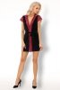 Szlafrok Kumiko LC 90428 Pink Rosses Collection Black Czarny LivCo Corsetti Fashion rozmiar - S/M